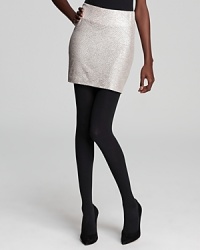 A BCBGeneration mini skirt gets a metallic twist with texture and shine, perfect for an evening out. A BCBGeneration mini skirt gets a metallic twist with texture and shine, perfect for an evening out.