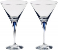 Orrefors Intermezzo Blue Martini Glasses, Set of 2 Orrefors Intermezzo Blue Martini Glasses, Set of 2