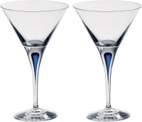 Orrefors Intermezzo Blue Martini Glasses, Set of 2