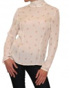 Women's Tucker Rushed Turtleneck Blouse in Cream