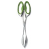 Silvermark Green Toss & Serve salad scissors & server. This originally designed kitchen tool offers the dual capability of being able to function as conventional salad scissors and individual serving utensils due to the come-a-part pivot hinge. The handles feature soft-grip rubber for added comfort and improved ergonomics.