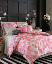 Playful in pink, these decorative pillows from Teen Vogue feature equally chic prints of black and white stripes and tie-dye fabulousness. Place them atop the Faded Hearts bedding for an added edge in fashion-forward style. Playful in pink, these decorative pillows from Teen Vogue feature equally chic prints of black and white stripes and tie-dye fabulousness. Place them atop the Faded Hearts bedding for an added edge in fashion-forward style.