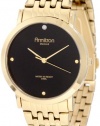 Armitron Men's 20/4751BKGP Gold-Tone Diamond Accented Black Dial Dress Watch