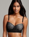 With lace overlay and an extended bodice, this balconette bra from Josie is both sultry and supportive. Style #847154.