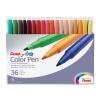Pentel Color Pen Set, Set of 36  Assorted Colors (S360-36)