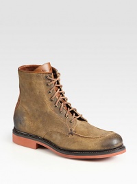 The look of a rugged, well-worn favorite in weathered suede with a lace-up front and tonal leather trim. Leather lining Padded insole Rubber sole Imported The look of a rugged, well-worn favorite in weathered suede with a lace-up front and tonal leather trim. Leather lining Padded insole Rubber sole Imported