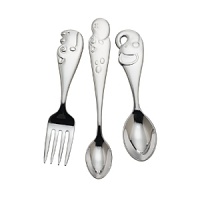 If your little explorer is fascinated with the wild creatures of the jungles and rainforests, then they will love the Jungle Parade 3-piece stainless steel set featuring a fork with a rhino handle, a feeding spoon with a hippo and spoon with an elephant. Turn dinner time into feeding time with these happy animals. Comes elegantly gift boxed. If your little explorer is fascinated with the wild creatures of the jungles and rainforests, then they will love the Jungle Parade 3-piece stainless steel set featuring a fork with a rhino handle, a feeding spoon with a hippo and spoon with an elephant. Turn dinner time into feeding time with these happy animals. Comes elegantly gift boxed.