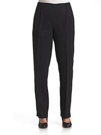 THE LOOKElastic waistCreased legsRelaxed fitTHE FITRise, about 11Inseam, about 35Unfinished hemsTHE MATERIALPolyesterCARE & ORIGINMachine washImported THE LOOKElastic waistCreased legsRelaxed fitTHE FITRise, about 11Inseam, about 35Unfinished hemsTHE MATERIALPolyesterCARE & ORIGINMachine washImported