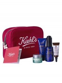 Kiehl's skin care works to strengthen and protect your skin's natural barrier for healthier, younger-looking skin. Guaranteed in 28 days. Set includes Midnight Recovery Concentrate (1 oz.), Midnight Recovery Eye (0.5 oz.), Rosa Arctica (0.25 oz.), Powerful-Strength Line-Reducing Concentrate (0.17 oz.), and an exclusive canvas Kiehl's travel bag. Kiehl's skin care works to strengthen and protect your skin's natural barrier for healthier, younger-looking skin. Guaranteed in 28 days. Set includes Midnight Recovery Concentrate (1 oz.), Midnight Recovery Eye (0.5 oz.), Rosa Arctica (0.25 oz.), Powerful-Strength Line-Reducing Concentrate (0.17 oz.), and an exclusive canvas Kiehl's travel bag.