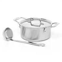 All-Clad Brushed d5 3 Quart Soup Pot With Lid & Ladle All-Clad Brushed d5 3 Quart Soup Pot With Lid & Ladle