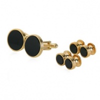 Black Onyx and Gold Cufflinks and Studs Black Onyx and Gold Cufflinks and Studs