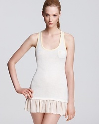 Sleep sweetly in Juicy Couture's heathered nighty. Ruffled satin hem is flirtatiously femme. Sleep sweetly in Juicy Couture's heathered nighty. Ruffled satin hem is flirtatiously femme.