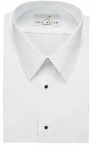Neil Allyn Men's Tuxedo Shirt Poly/Cotton Laydown Collar 1/8 Inch Pleat Neil Allyn Men's Tuxedo Shirt Poly/Cotton Laydown Collar 1/8 Inch Pleat