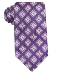 Power play. A bold pattern makes a swift impact with this silk tie from Tasso Elba. Power play. A bold pattern makes a swift impact with this silk tie from Tasso Elba.