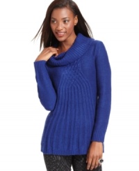 A cozy cowl-neck and sophisticated knit details add warmth and flair to this Style&co. sweater! A cozy cowl-neck and sophisticated knit details add warmth and flair to this Style&co. sweater!