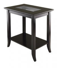 Winsome Genoa Rectangular End Table with Glass Top And Shelf Winsome Genoa Rectangular End Table with Glass Top And Shelf