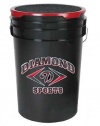 Diamond 6-Gallon Ball Bucket with Lid, Black