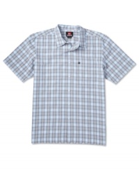 Short sleeves aren't just fair-weather friends: Here, a checked sports shirt from Quiksilver that keeps you looking good year-'round.. Short sleeves aren't just fair-weather friends: Here, a checked sports shirt from Quiksilver that keeps you looking good year-'round..