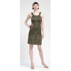 Sue Wong Women Size 0-14 Olive Sleeveless Bead Straight Cocktail Dress