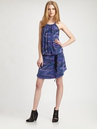 Reflected in an aesthetically pleasing print, this silk halter design has raw-edge contrast trim and a self tie at the drop waist. HalterSleevelessSelf tie at drop waistAbout 23 from natural waistSilkDry cleanImportedModel shown is 5'10 (177cm) wearing US size 2. Reflected in an aesthetically pleasing print, this silk halter design has raw-edge contrast trim and a self tie at the drop waist. HalterSleevelessSelf tie at drop waistAbout 23 from natural waistSilkDry cleanImportedModel shown is 5'10 (177cm) wearing US size 2.