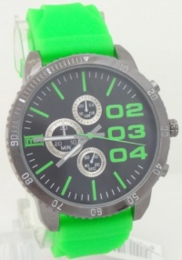 Mark Naimer Chronograph -style Look XL Black Dial Men's watch DZ4216 Look With Green Rubber Band Mark Naimer Chronograph -style Look XL Black Dial Men's watch DZ4216 Look With Green Rubber Band