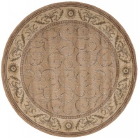Nourison Zanibar Swirl Peach 5.6 Foot Round Polyacrylic Area Rug Nourison Zanibar Swirl Peach 5.6 Foot Round Polyacrylic Area Rug