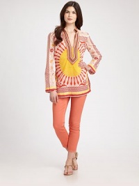 A dynamic design featuring a vibrant print and beloved silhouette.Split neckLong sleevesSide slitsAbout 29 from shoulder to hemCottonDry cleanImported Model shown is 5'10 (177cm) wearing US size 4. OUR FIT MODEL RECOMMENDS ordering true size. A dynamic design featuring a vibrant print and beloved silhouette.Split neckLong sleevesSide slitsAbout 29 from shoulder to hemCottonDry cleanImported Model shown is 5'10 (177cm) wearing US size 4. OUR FIT MODEL RECOMMENDS ordering true size.