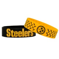 NFL Pittsburgh Steelers Bulky Bandz Bracelet 2-Pack NFL Pittsburgh Steelers Bulky Bandz Bracelet 2-Pack