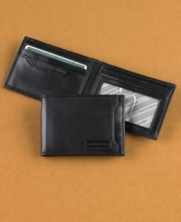 Keep it all right at your fingertips with this leather wallet from Geoffrey Beene. Keep it all right at your fingertips with this leather wallet from Geoffrey Beene.