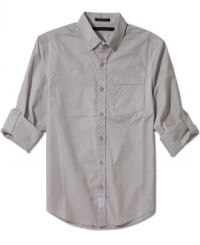 A solid choice. This button-front shirt from Sean John will be your go-to weekend wear. A solid choice. This button-front shirt from Sean John will be your go-to weekend wear.