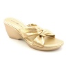 Karen Scott Shine Open Toe Wedge Sandals Shoes Gold Womens