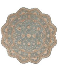 Bring new distinction to your home. Marked by its delicate aqua color palette and luxuriously soft texture, this handcrafted rug recreates the elegance of 17th Century Persian carpets. Hard-twist yarns are specially dyed for a subtlety of coloration producing a vintage look similar to traditional vegetable dyes. Bring new distinction to your home. Marked by its delicate aqua color palette and luxuriously soft texture, this handcrafted rug recreates the elegance of 17th Century Persian carpets. Hard-twist yarns are specially dyed for a subtlety of coloration producing a vintage look similar to traditional vegetable dyes.