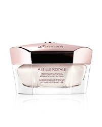 Enhanced with Guerlain's Exclusive Royal Jelly, this exceptional night cream redefines the contours of the face while repairing and regenerating skin at night. Enhanced with Guerlain's Exclusive Royal Jelly, this exceptional night cream redefines the contours of the face while repairing and regenerating skin at night.