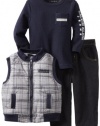 Calvin Klein Boys 2-7 Printed Puffy Vest Set, Assorted, 3T