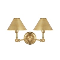 Elevate your space with the simple elegance of this double Ralph Lauren sconce, boasting a classic style rendered in luminous detail. Elevate your space with the simple elegance of this double Ralph Lauren sconce, boasting a classic style rendered in luminous detail.