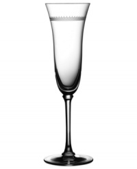 Romance weds modern sensibility in bridal designer Vera Wang¿s exquisite Grosgrain stemware collection. Echoing the decorative touches that transform a bridal gown, Grosgrain is adorned with a border of textured details. Flute shown in center. Romance weds modern sensibility in bridal designer Vera Wang¿s exquisite Grosgrain stemware collection. Echoing the decorative touches that transform a bridal gown, Grosgrain is adorned with a border of textured details. Flute shown in center.
