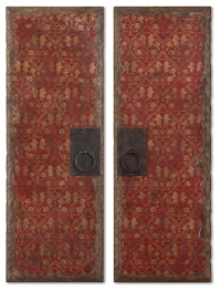 Uttermost 37-Inch by 13-Inch Red Door Panels Art, Set of 2 Uttermost 37-Inch by 13-Inch Red Door Panels Art, Set of 2