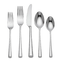 Lightly hammered handles of the finest quality stainless steel make Imperial Caviar place settings well suited for every day and entertaining. A slender silhouette and angled tip complete the look with the chic brilliance of Marchesa by Lenox flatware. Lightly hammered handles of the finest quality stainless steel make Imperial Caviar place settings well suited for every day and entertaining. A slender silhouette and angled tip complete the look with the chic brilliance of Marchesa by Lenox flatware.