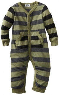 Splendid Littles Baby-Boys Newborn Charcoal Rugby Stripe Mix Playsuit, Trooper, 3-6 Months