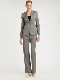 Impeccably tailored, straight-leg style with a touch of stretch for a great fit.Narrow waistbandBelt loopsFront zipperSide pocketsInseam, about 35½51% viscose/47% virgin wool/2% elastaneDry cleanImportedModel shown is 5'10½ (179cm) wearing US size 4. Impeccably tailored, straight-leg style with a touch of stretch for a great fit.Narrow waistbandBelt loopsFront zipperSide pocketsInseam, about 35½51% viscose/47% virgin wool/2% elastaneDry cleanImportedModel shown is 5'10½ (179cm) wearing US size 4.