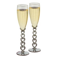 Jamie Lynn Stacked Heart Stemmed Toasting Glasses, Set of 2