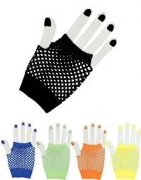 Dramatic 80's Fishnet Gloves, Black Dramatic 80's Fishnet Gloves, Black