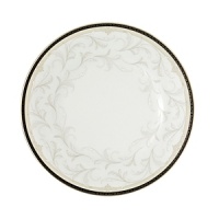 Brocade achieves an understated elegance by a combination of three design elements: a richly textured pattern of acanthus leaves; the neutral versatility of taupe; and a dramatic black band with Greek key detailing in platinum. Brocade achieves an understated elegance by a combination of three design elements: a richly textured pattern of acanthus leaves; the neutral versatility of taupe; and a dramatic black band with Greek key detailing in platinum.