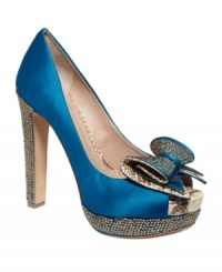 Studded out. Vince Camuto's Gradey platform pumps are a both silky and studded. Every texture lover's dream. Studded out. Vince Camuto's Gradey platform pumps are a both silky and studded. Every texture lover's dream.