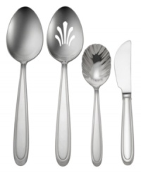 Like the soft toe of a dancer's slipper, Ballet Icing flatware ends in a round, elegant tip. A classic shape coupled with the lasting luster of 18/10 stainless steel makes this 4-piece hostess set a crowd favorite for formal and everyday dining. Like the soft toe of a dancer's slipper, Ballet Icing flatware ends in a round, elegant tip. A classic shape coupled with the lasting luster of 18/10 stainless steel makes this 4-piece hostess set a crowd favorite for formal and everyday dining.