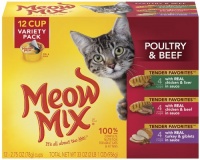 Meow Mix Tender Favorites Poultry & Beef Variety Pack,  2.75-Ounce Cups (Pack of 48)