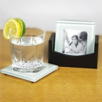 Fifth Avenue Crystal Glass Photo Coasters with Caddy Fifth Avenue Crystal Glass Photo Coasters with Caddy