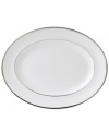 The heirloom-quality Sterling dinnerware and dishes pattern by Wedgwood is designed for formal entertaining, in pristine white bone china banded with polished platinum.
