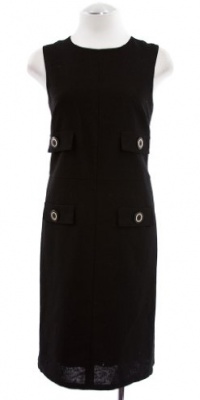 Michael Kors Black Linen/Cotton Sleeveless Pocket Shift Dress 6 Michael Kors Black Linen/Cotton Sleeveless Pocket Shift Dress 6