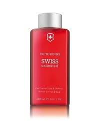 Developed with natural essences originally found in Switzerland, the new Victorinox Fragrance has a taste of true authenticity. Savor the unique and aromatic scent of Genepi liquor and Absinthe with the invigorating woody freshness of the Swiss Alps Silver Fir.- Swiss Unlimited Hair and Body Shower Gel- 6.8 oz. (200 ml) Developed with natural essences originally found in Switzerland, the new Victorinox Fragrance has a taste of true authenticity. Savor the unique and aromatic scent of Genepi liquor and Absinthe with the invigorating woody freshness of the Swiss Alps Silver Fir.- Swiss Unlimited Hair and Body Shower Gel- 6.8 oz. (200 ml)